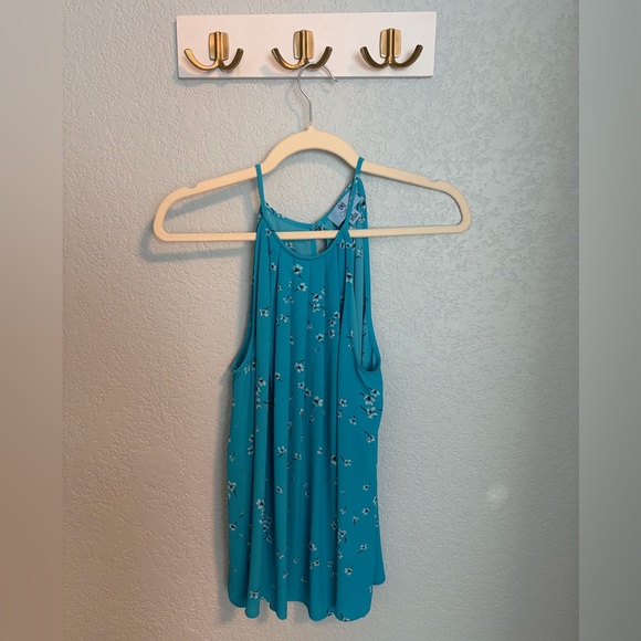 CeCe Tops - Cece Blue Floral Halter Top